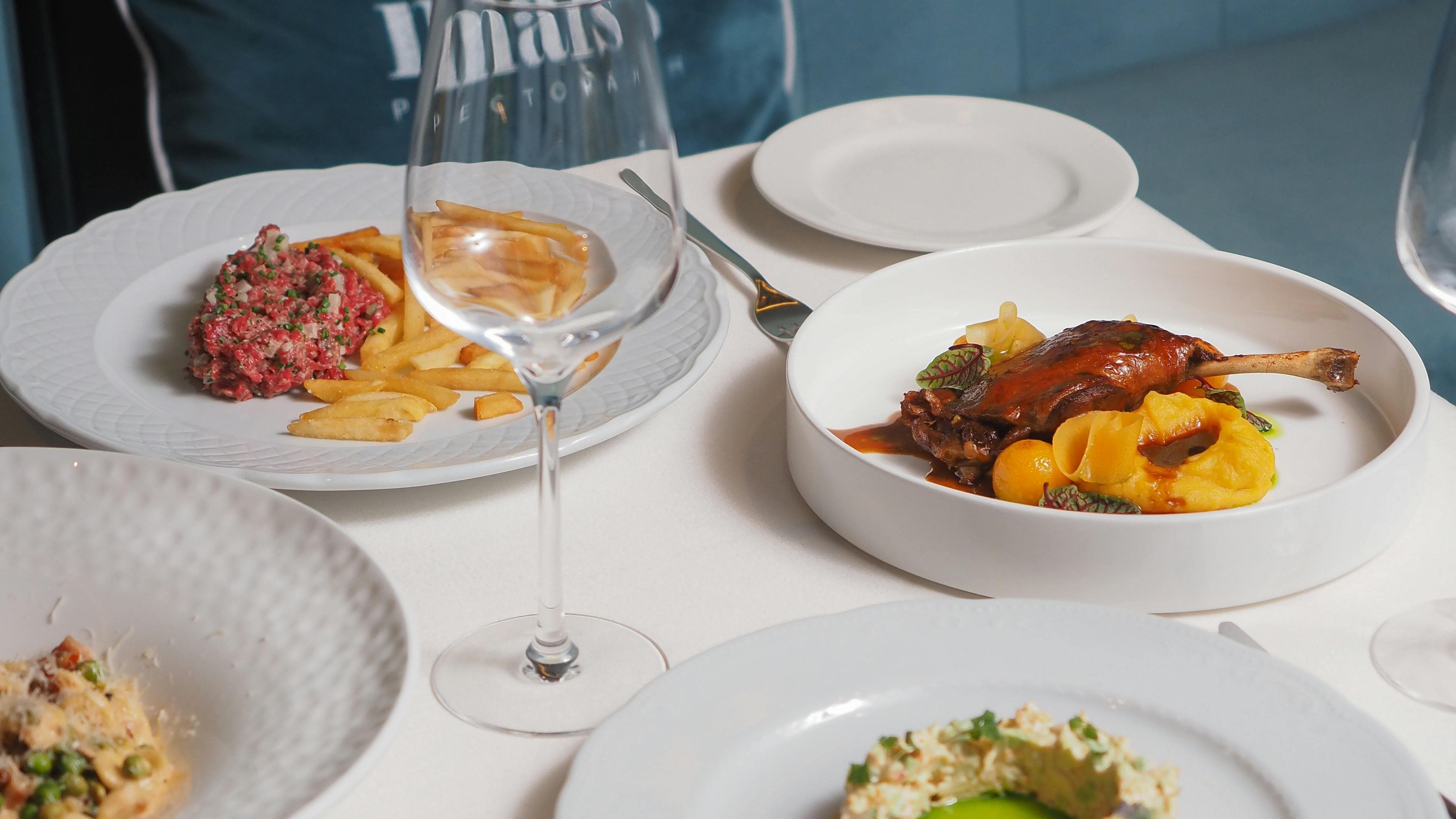 Estate dining service prepared for a private table